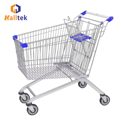 180L Metal Shopping Trolley Cart For Supermarket 100KGS Load
