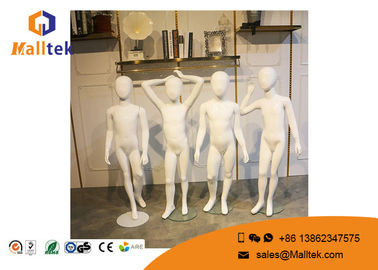 FRP Fiberglass Mannequins , Full Body Gloss White Color Child Mannequin