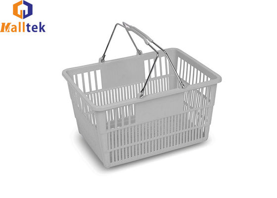 27L Double Metal Handles Retail Shopping Baskets With 50kg Load