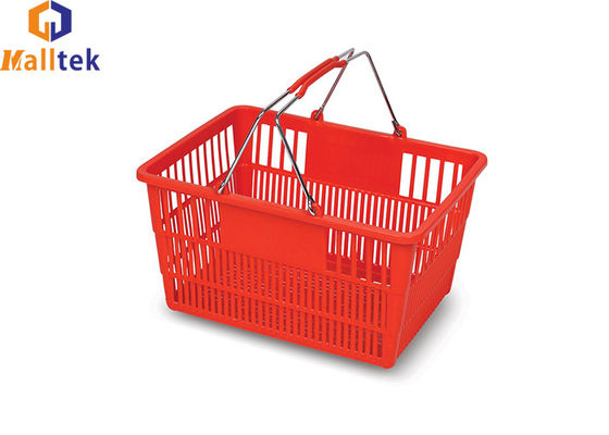 ODM Metal Handle HDPP Plastic Supermarket Hand Basket