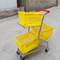 Colorful Three Basket Supermarket Shopping Trolley For Grocery 100KG Loading