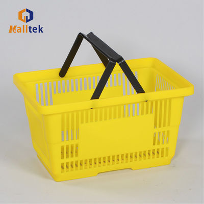Blue / Red / Green Popular Handbasket Supermarket Plastic Shopping Basket Logo Custom