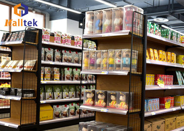 Single & Double Side Supermarket Gondola Shelving Wooden Cover Plain Back